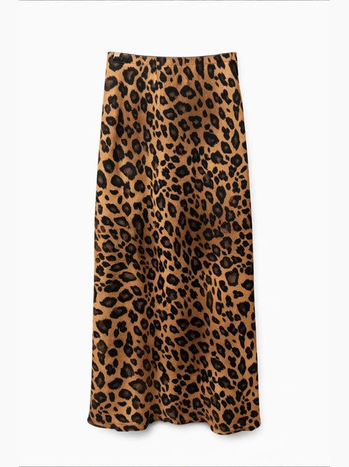 Dames hoge taille leopard maxi rok mixray - Kiabi
