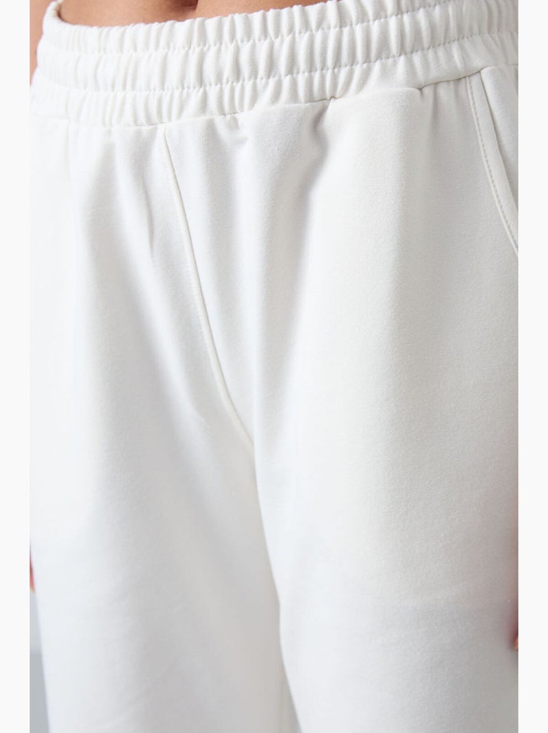 Dames jogger met hoge taille en relaxed fit tommy Wit - Kiabi