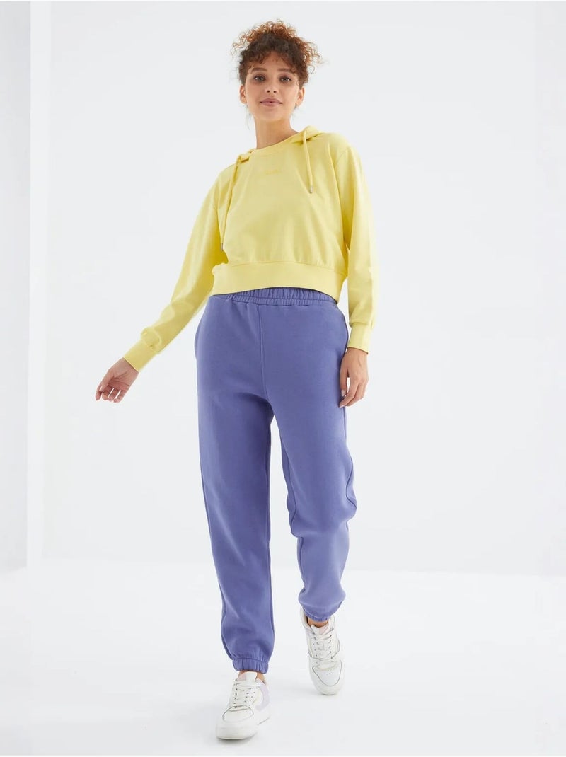 Dames jogger sweatpants met hoge taille tommy Blauw - Kiabi