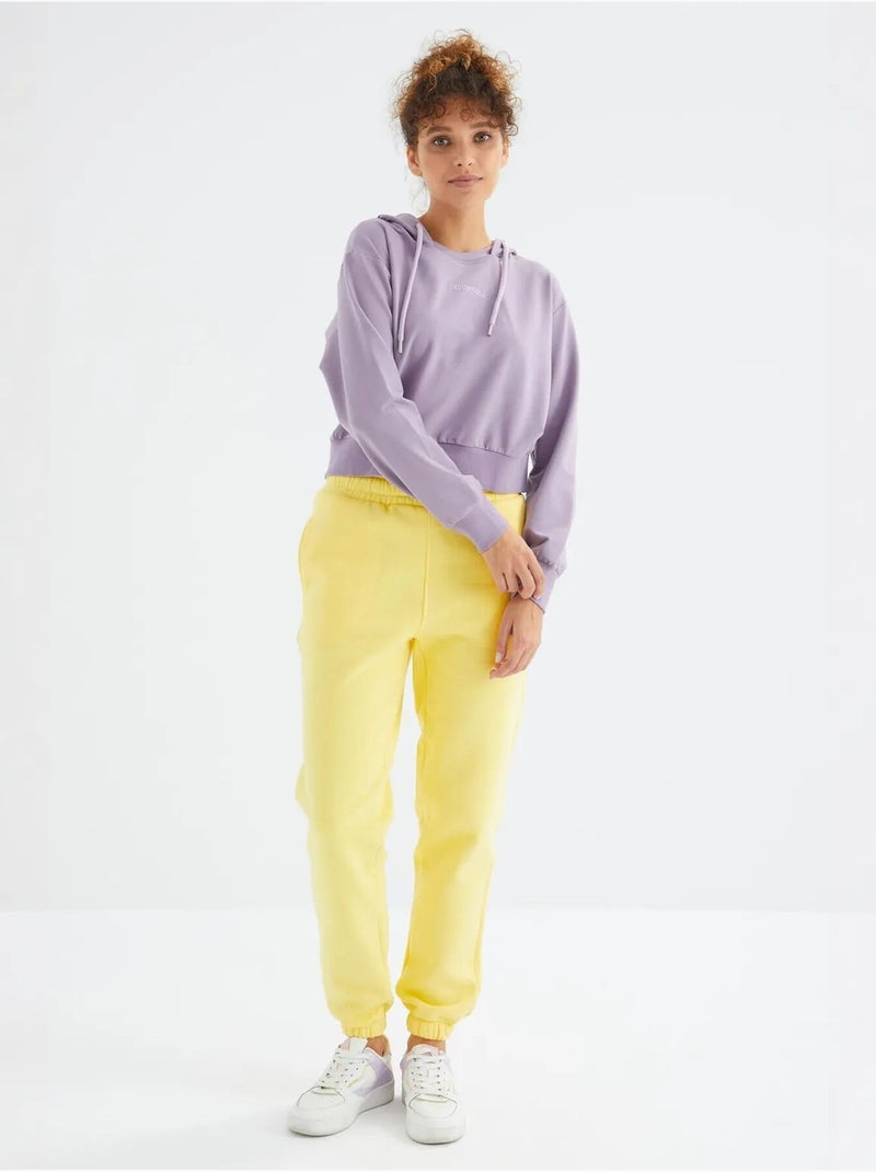 Dames jogger sweatpants met hoge taille tommy Citroengeel - Kiabi