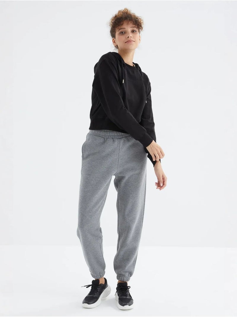 Dames jogger sweatpants met hoge taille tommy Grijs - Kiabi