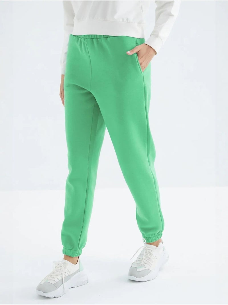 Dames jogger sweatpants met hoge taille tommy Groen - Kiabi