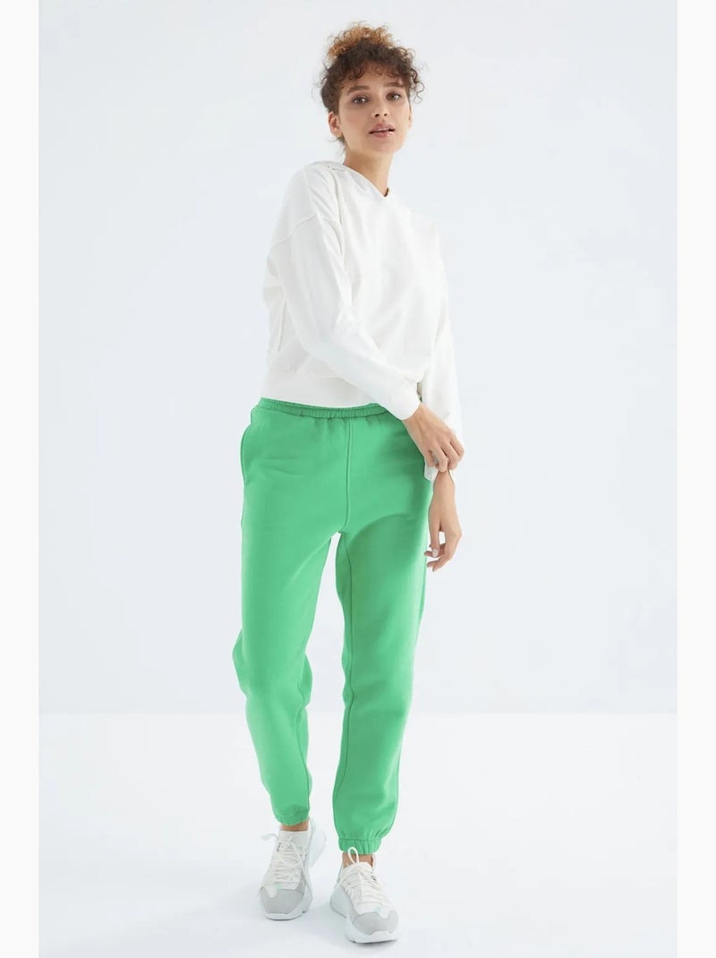 Dames jogger sweatpants met hoge taille tommy Groen - Kiabi
