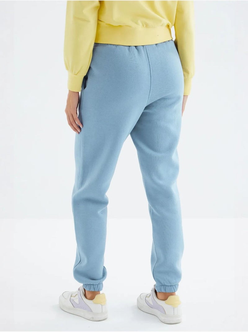 Dames jogger sweatpants met hoge taille tommy Hemelsblauw - Kiabi