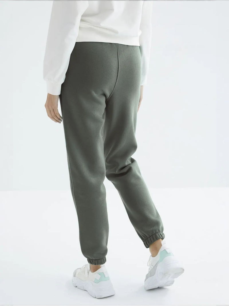 Dames jogger sweatpants met hoge taille tommy Kakigroen - Kiabi