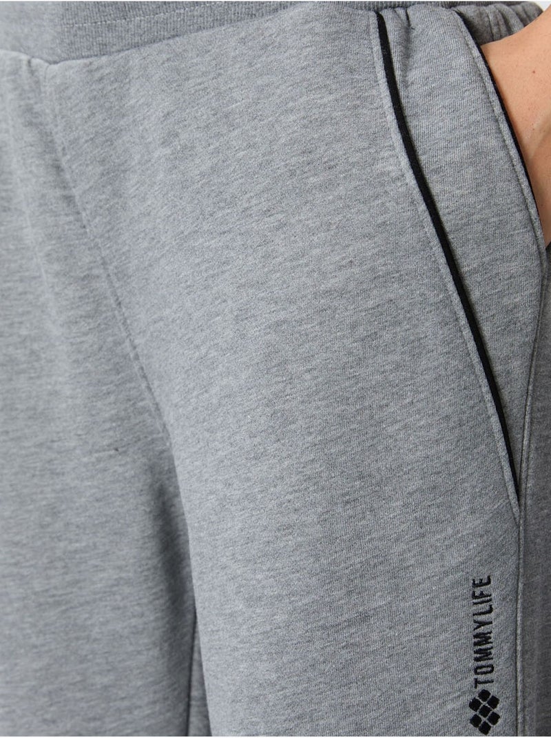 Dames jogger sweatpants van katoenmix tommy Grijs - Kiabi