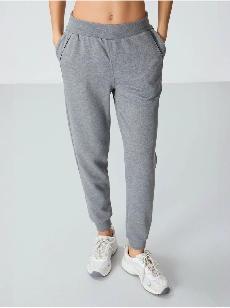 Dames jogger sweatpants van katoenmix tommy Grijs - Kiabi