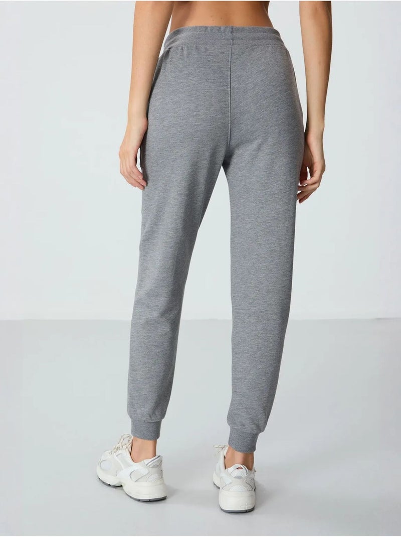 Dames jogger sweatpants van katoenmix tommy Grijs - Kiabi