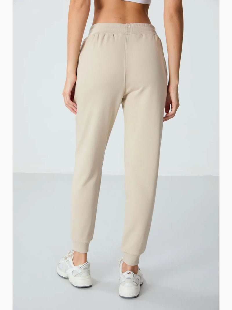 Dames jogger sweatpants van katoenmix tommy Zand - Kiabi