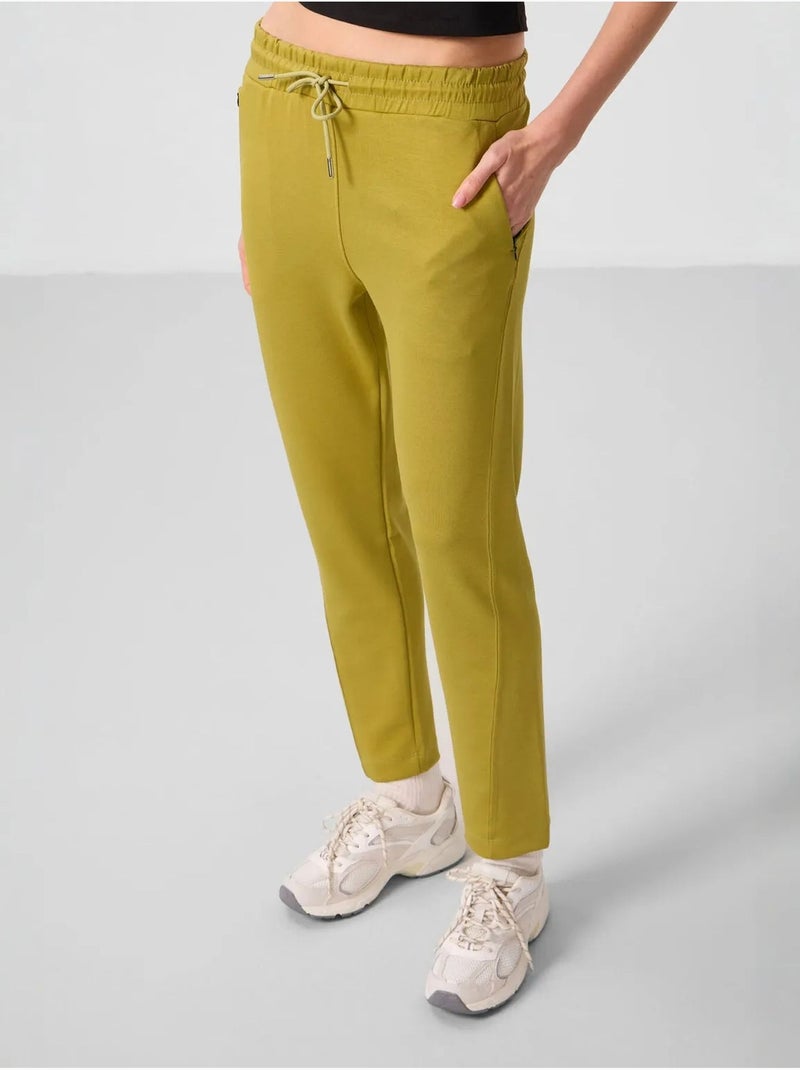 Dames joggingbroek met rits tommy Kaki - Kiabi