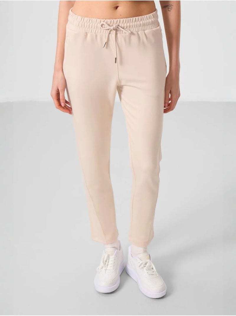 Dames joggingbroek met rits tommy Klei-beige - Kiabi