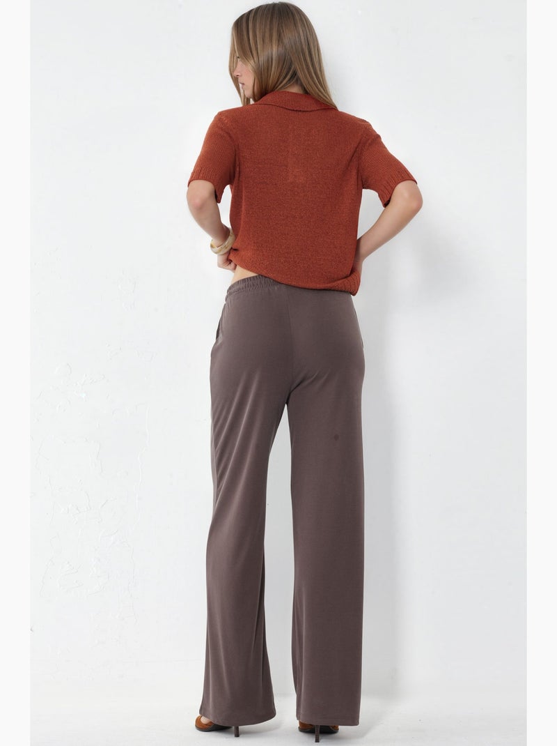 Dames joggingbroek van jersey met rechte pijpen busem Grijs Zwart - Kiabi