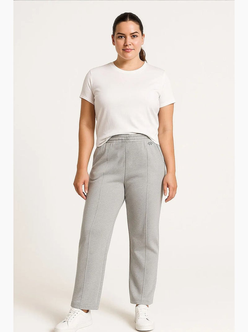Dames joggingbroek van katoenmix tommy Zwart Grijs - Kiabi