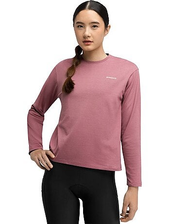 Dames katoenen gravel-t-shirt met lange mouwen