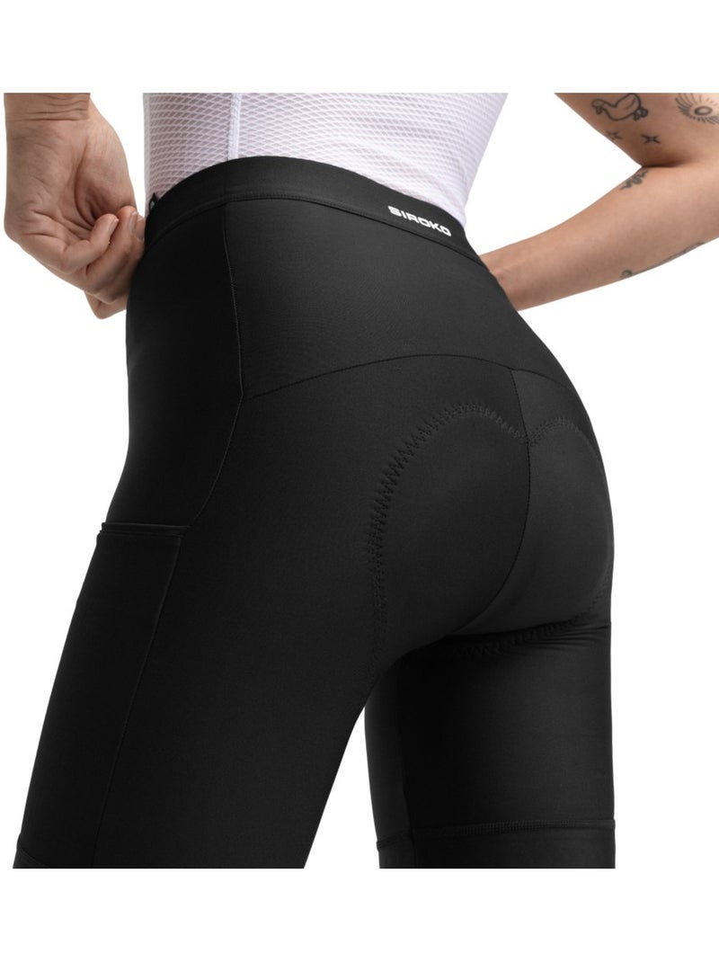 Dames korte fietsbroek met zeem bikepacking Zwart - Kiabi