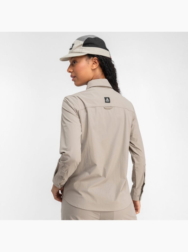 Dames lange mouw wandelshirt Bruin - Kiabi