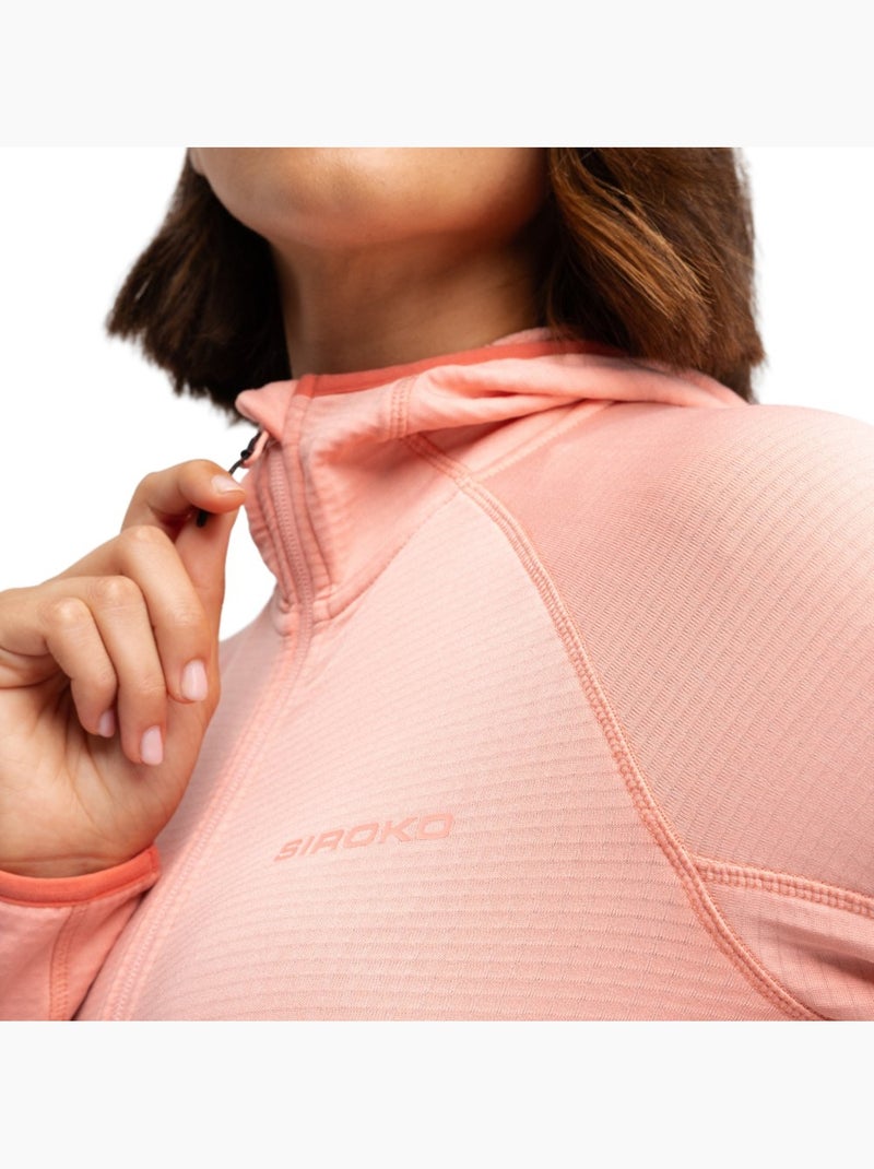Dames lichtgewicht fleece wandelvest met capuchon Roze - Kiabi