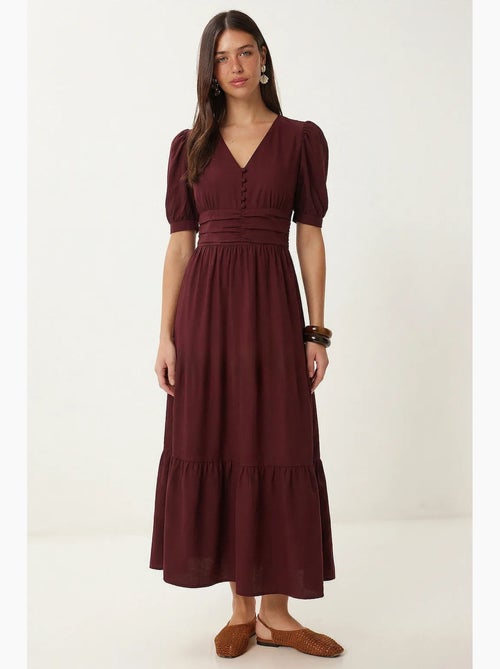 Dames maxi-jurk van katoenmix popeline istanbul - Kiabi Dames maxi-jurk van katoenmix popeline istanbul - Kiabi