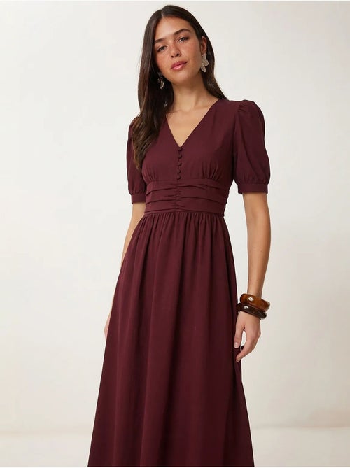 Dames maxi-jurk van katoenmix popeline istanbul - Kiabi Dames maxi-jurk van katoenmix popeline istanbul - Kiabi
