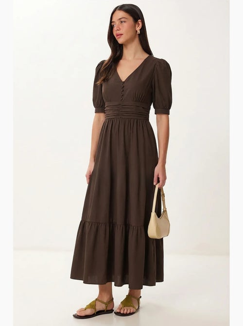 Dames maxi-jurk van katoenmix popeline istanbul - Kiabi Dames maxi-jurk van katoenmix popeline istanbul - Kiabi