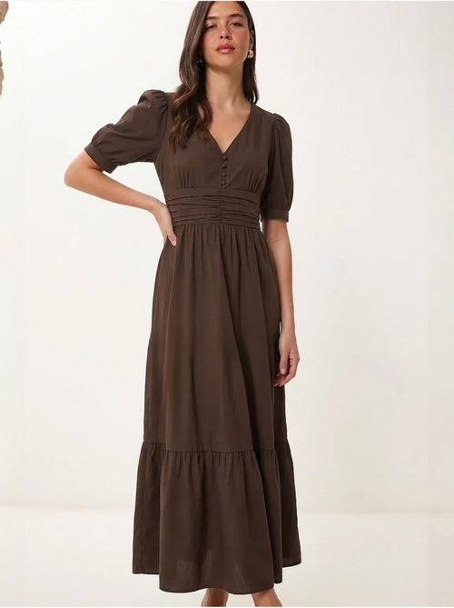 Dames maxi-jurk van katoenmix popeline istanbul - Kiabi Dames maxi-jurk van katoenmix popeline istanbul - Kiabi