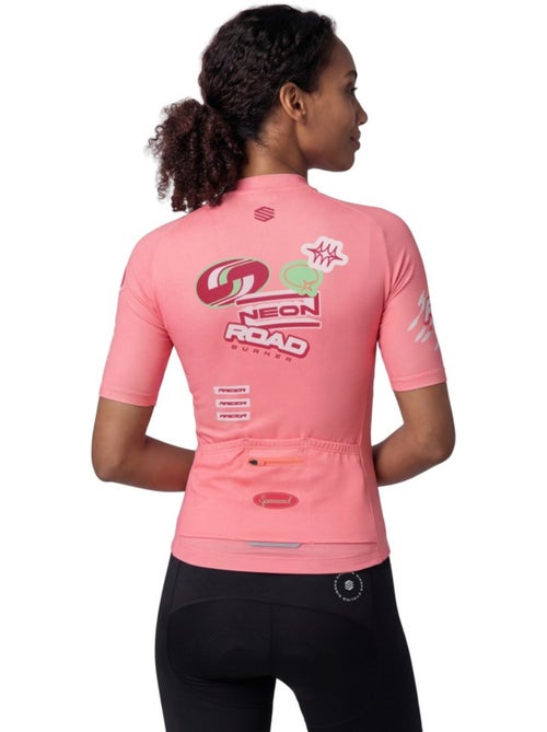 Dames mesh wielershirt met korte mouwen - Kiabi