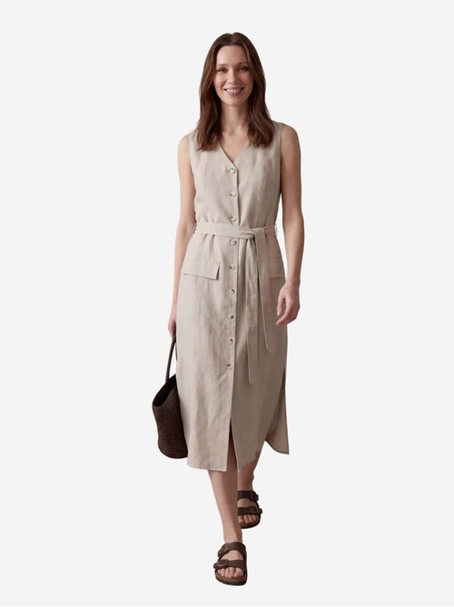 Dames midi blousejurk van katoenpopeline my fashion - Kiabi Dames midi blousejurk van katoenpopeline my fashion - Kiabi