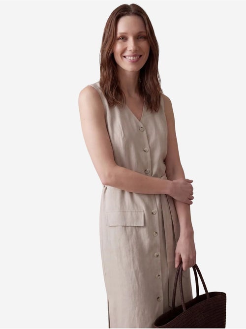 Dames midi blousejurk van katoenpopeline my fashion - Kiabi Dames midi blousejurk van katoenpopeline my fashion - Kiabi