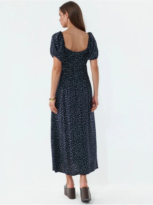 Dames midi-jurk van viscose popeline busem - Kiabi Dames midi-jurk van viscose popeline busem - Kiabi