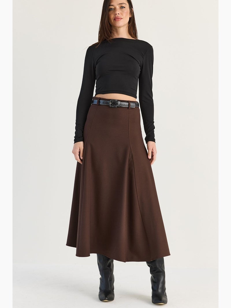 Dames midirok lucci Bruin - Kiabi