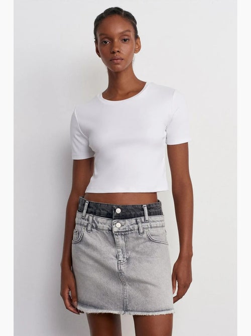 Dames minirok van denim met middelhoge taille dilvin - Kiabi