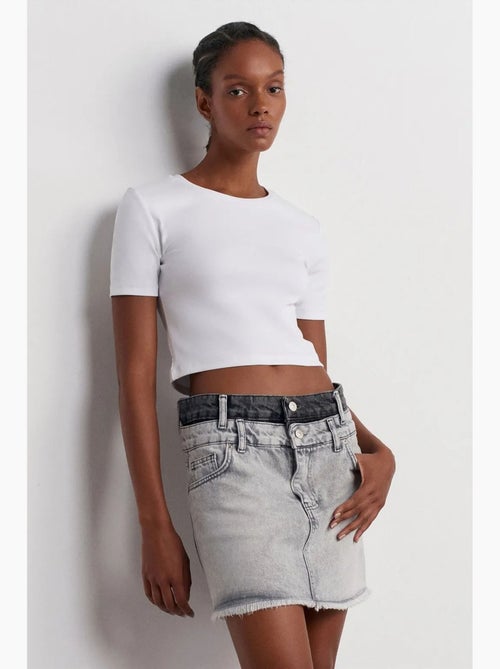 Dames minirok van denim met middelhoge taille dilvin - Kiabi