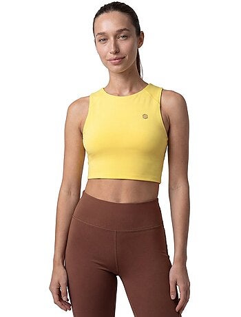 Dames mouwloze crop top trailrunning