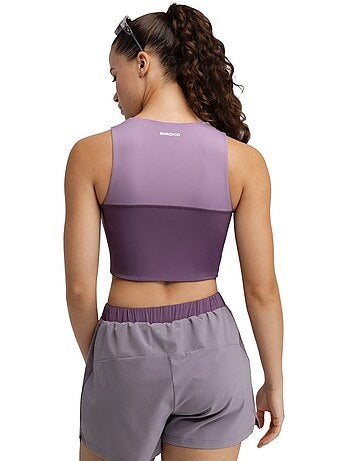 Dames mouwloze crop top trailrunning
