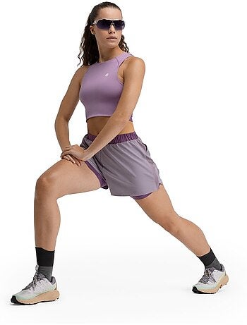 Dames mouwloze crop top trailrunning