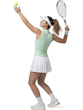 Dames mouwloze tennistop met halve rits