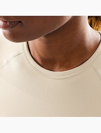 Dames naadloze sport crop top met korte mouwen