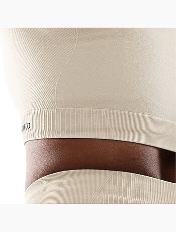 Dames naadloze sport crop top met lange mouwen