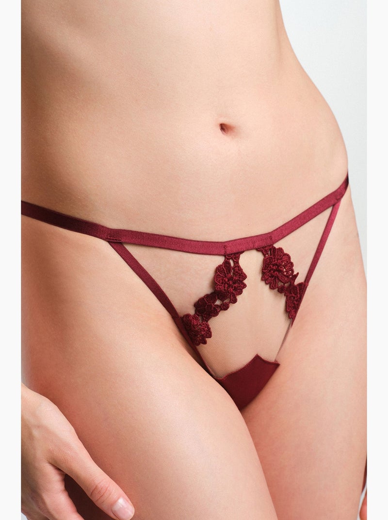 Dames olea string slip penti Bordeauxrood - Kiabi