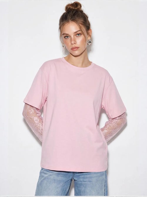 Dames oversized t-shirt met ronde hals lucci - Kiabi Dames oversized t-shirt met ronde hals lucci - Kiabi