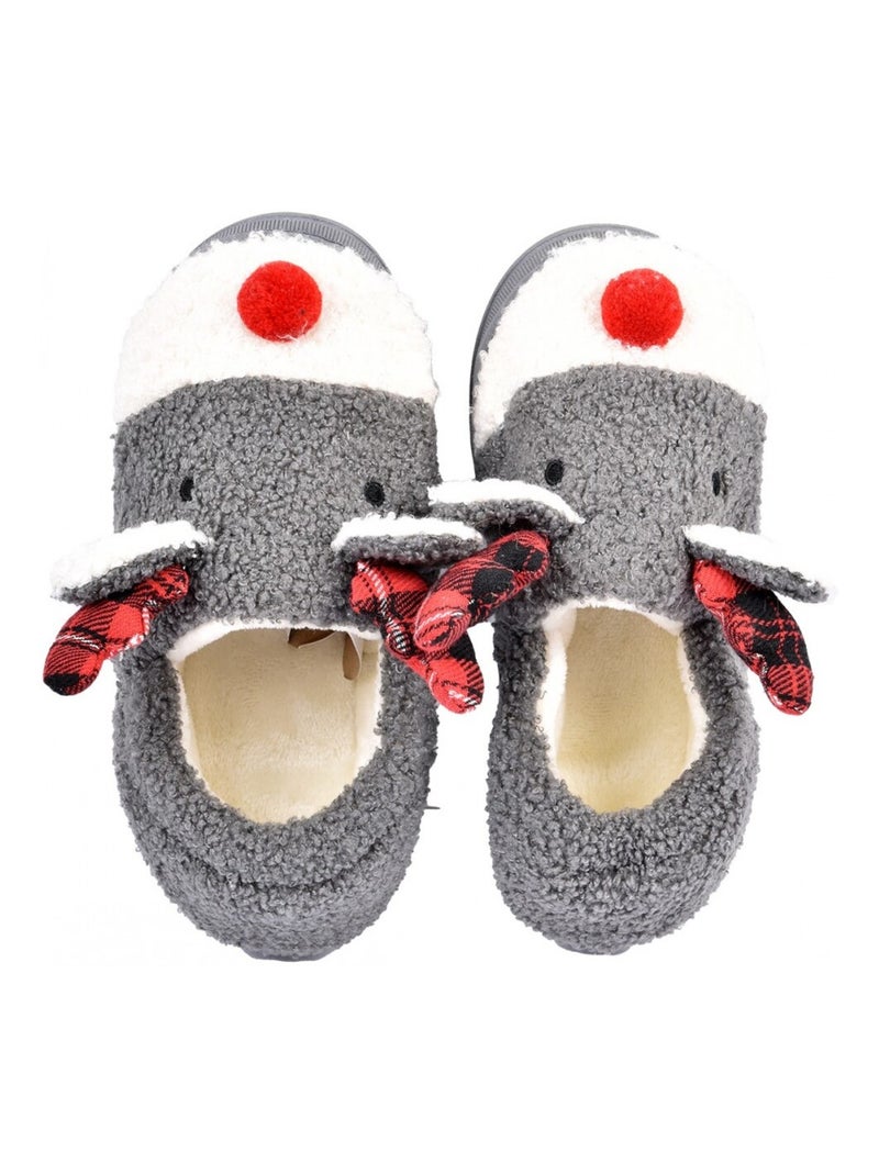 Dames pantoffel chausson fantaisie Grijs - Kiabi