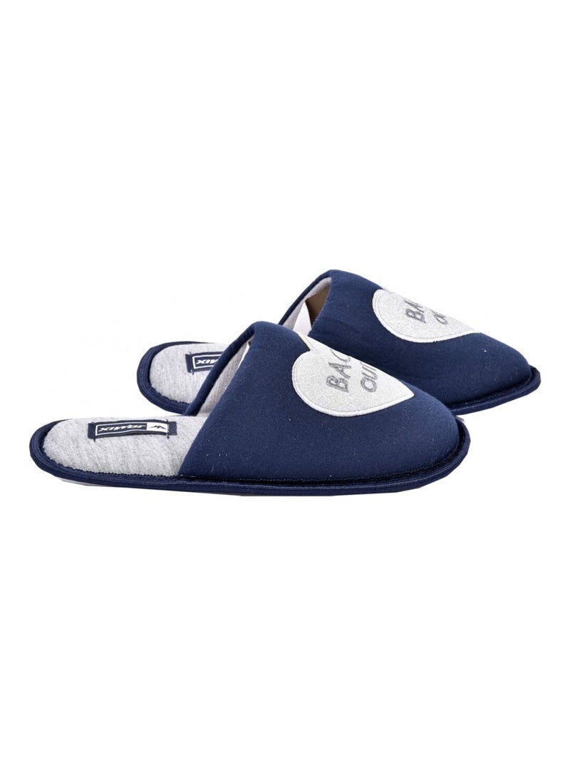 Dames pantoffel chausson fantaisie Marineblauw - Kiabi