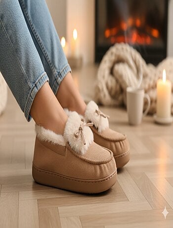 Dames pantoffels Charentaises fluweel MD10154
