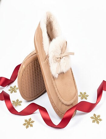 Dames pantoffels Charentaises fluweel MD10154
