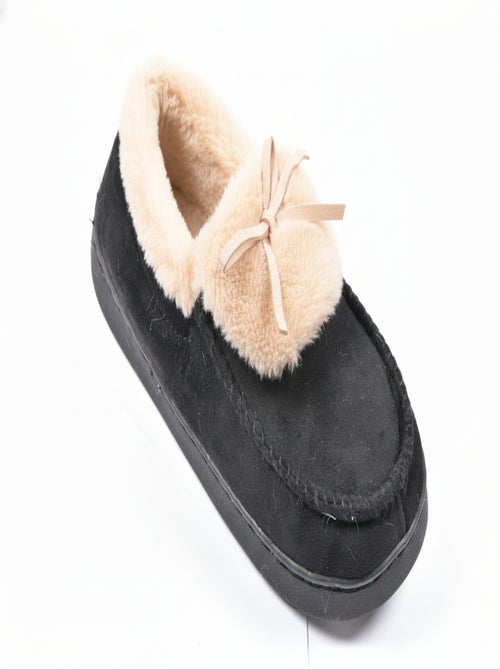 Dames pantoffels Charentaises fluweel MD10154 - Kiabi