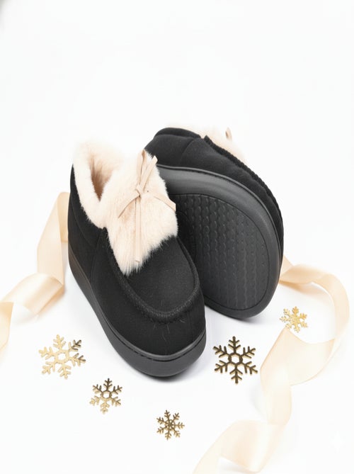 Dames pantoffels Charentaises fluweel MD10154 - Kiabi