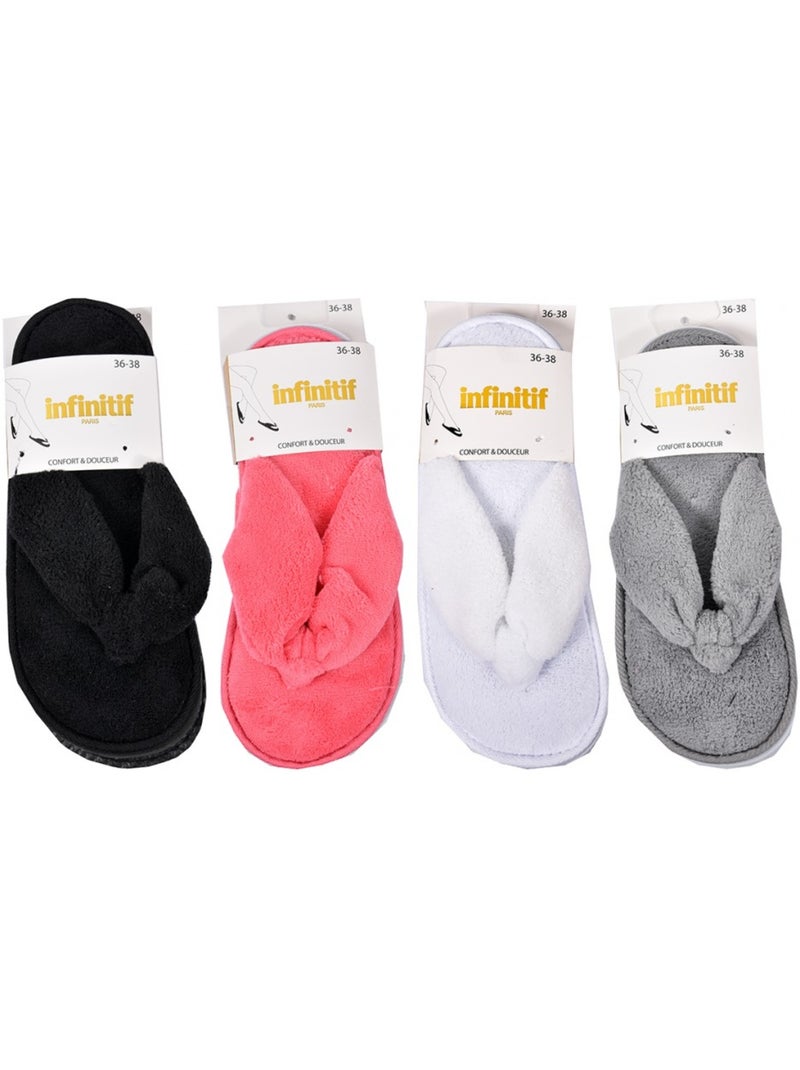 Dames pantoffels infinitief comfort set van 4 Multicolor - Kiabi