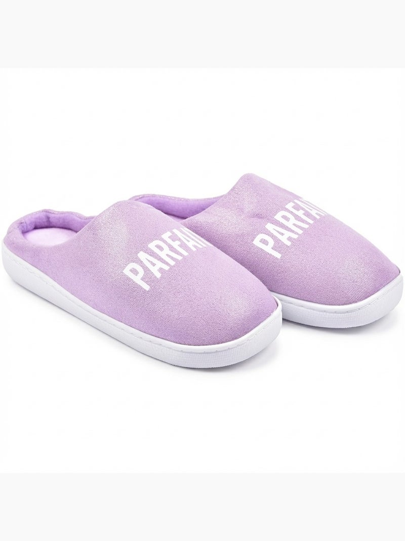 Dames Pantoffels Lurex Glitter Paars - Kiabi