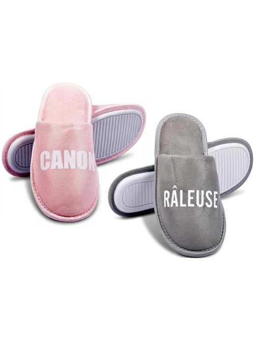 Dames pantoffels Lurex Glitter set van 2 paar - Kiabi Dames pantoffels Lurex Glitter set van 2 paar - Kiabi