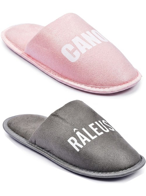 Dames pantoffels Lurex Glitter set van 2 paar - Kiabi Dames pantoffels Lurex Glitter set van 2 paar - Kiabi